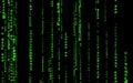 Computer code falling matrix style. Royalty Free Stock Photo
