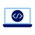 Computer Code Flat Colored Icon for Programming and Development Royalty Free Stock Photo