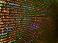 Computer code on laptop web developing. RNN Neural Network source code. Writing program code on computer. Database bits access Royalty Free Stock Photo