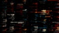 Computer code on LCD monitor. Animation. Endless quantity of programming code lines, artificial intelligence and Royalty Free Stock Photo