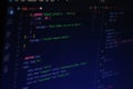 Computer Code Programming Language Coding close high resolution photo on computer laptop screen