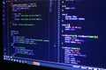 Computer Code Programming Language Coding close high resolution photo on computer laptop screen