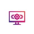 Computer and cogwheels icon Royalty Free Stock Photo