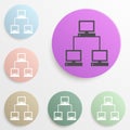 computer communication badge color set. Simple glyph, flat vector of web icons for ui and ux, website or mobile application Royalty Free Stock Photo