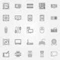 Computer components icons set Royalty Free Stock Photo