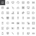 Computer components line icons set Royalty Free Stock Photo