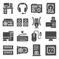 Computer Components Related Vector Icons Set Illustrations Royalty Free Stock Photo