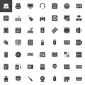 Computer components vector icons set Royalty Free Stock Photo