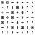 Computer components vector icons set Royalty Free Stock Photo