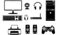 Computer components vector set