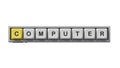 computer.Computer keyboard keys spelling.Flat lay view from above on computer keyboard keys buttons Royalty Free Stock Photo