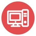 Computer, computer systemBold Outline vector icon which can be easily modified do edit Royalty Free Stock Photo