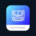 Computer, Computing, Server, Cpu Mobile App Button. Android and IOS Line Version Royalty Free Stock Photo