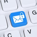 Computer concept sending encrypted E-Mail protection secure mail Royalty Free Stock Photo