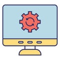 Computer configuration, computer maintenance Vector Icon which can easily modify or edit Royalty Free Stock Photo