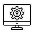 Computer configure Isolated Vector icon which can easily modify or edit Royalty Free Stock Photo