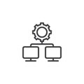 Computer connection configuration line icon Royalty Free Stock Photo