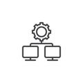 Computer connection configuration line icon