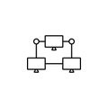 computer, connection icon. Simple outline vector of Web Design Development  set icons for UI and UX, website or mobile application Royalty Free Stock Photo