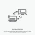 Computer, connection, link, network, sync Icon. Line vector gray symbol for UI and UX, website or mobile application Royalty Free Stock Photo