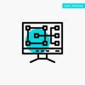 Computer, Construction, Repair turquoise highlight circle point Vector icon Royalty Free Stock Photo