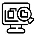 Computer content filter icon, outline style Royalty Free Stock Photo