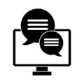 Computer conversation communication bubble speech pictogram Royalty Free Stock Photo