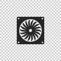 Computer cooler icon isolated on transparent background. PC hardware fan Royalty Free Stock Photo