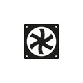 computer cooling fan Icon. Air cooling fan icon. Vector illustration. stock image. Royalty Free Stock Photo