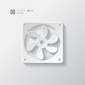 Computer cooling fan icon vector illustration. Royalty Free Stock Photo