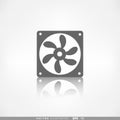 Computer cooling fan icon vector illustration. Royalty Free Stock Photo