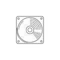 Computer cooling fan outline icon device for airflow and thermal management Royalty Free Stock Photo