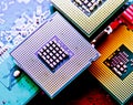 Computer cpu (central processor unit) chip Royalty Free Stock Photo