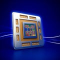 Computer cpu (central processor unit) chip Royalty Free Stock Photo