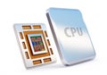 Computer cpu (central processor unit) chip Royalty Free Stock Photo