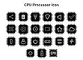 Computer cpu icon vector. solid style icon Royalty Free Stock Photo