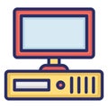 Computer, cpu isolated Vector Icon which can easily modify or edit Royalty Free Stock Photo