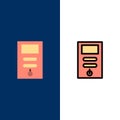 Computer, Cpu, Pc, Stabilizer  Icons. Flat and Line Filled Icon Set Vector Blue Background Royalty Free Stock Photo