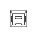 Computer CPU Processor line icon Royalty Free Stock Photo