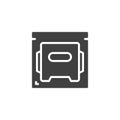 Computer CPU Processor vector icon Royalty Free Stock Photo