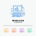 Computer, crash, error, failure, system 5 Color Line Web Icon Template isolated on white. Vector illustration