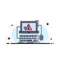 Computer, crash, error, failure, system Flat Color Icon Vector