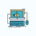 Computer, crash, error, failure, system Flat Icon. green and Yellow sign and symbols for website and Mobile appliation. vector