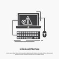Computer, crash, error, failure, system Icon. glyph vector gray symbol for UI and UX, website or mobile application Royalty Free Stock Photo