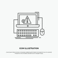 Computer, crash, error, failure, system Icon. Line vector gray symbol for UI and UX, website or mobile application Royalty Free Stock Photo