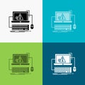 Computer, crash, error, failure, system Icon Over Various Background. glyph style design, designed for web and app. Eps 10 vector Royalty Free Stock Photo