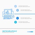 Computer, crash, error, failure, system Infographics Template for Website and Presentation. Line Blue icon infographic style Royalty Free Stock Photo
