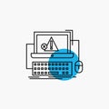 Computer, crash, error, failure, system Line Icon Royalty Free Stock Photo