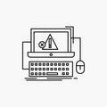 Computer, crash, error, failure, system Line Icon. Vector isolated illustration Royalty Free Stock Photo