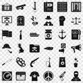 Computer crime icons set, simple style Royalty Free Stock Photo
